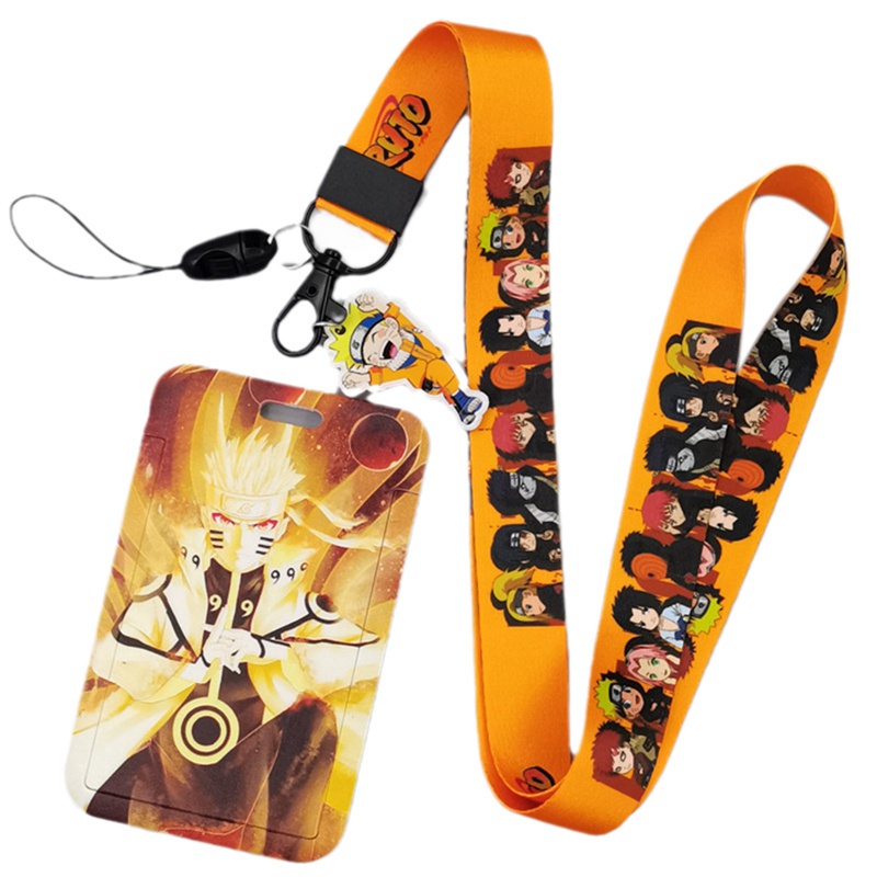 Bao Đựng Thẻ Nhân Viên / Sinh Viên Kèm Dây Đeo Cổ Họa Tiết Hoạt Hình Naruto Giá Đỡ