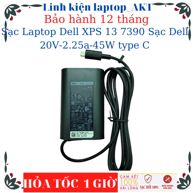 Sạc Laptop Dell XPS 13 7390 Sạc Dell 20V-2.25a-45W type C