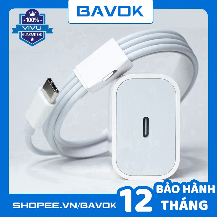 Combo bộ sạc nhanh iphone 20W dành cho IPhone 11 Pro Max/ 11 Pro/ X/ XS Max/ 8/ 8 Plus/ 7/ 7Plus chính hãng - bavok