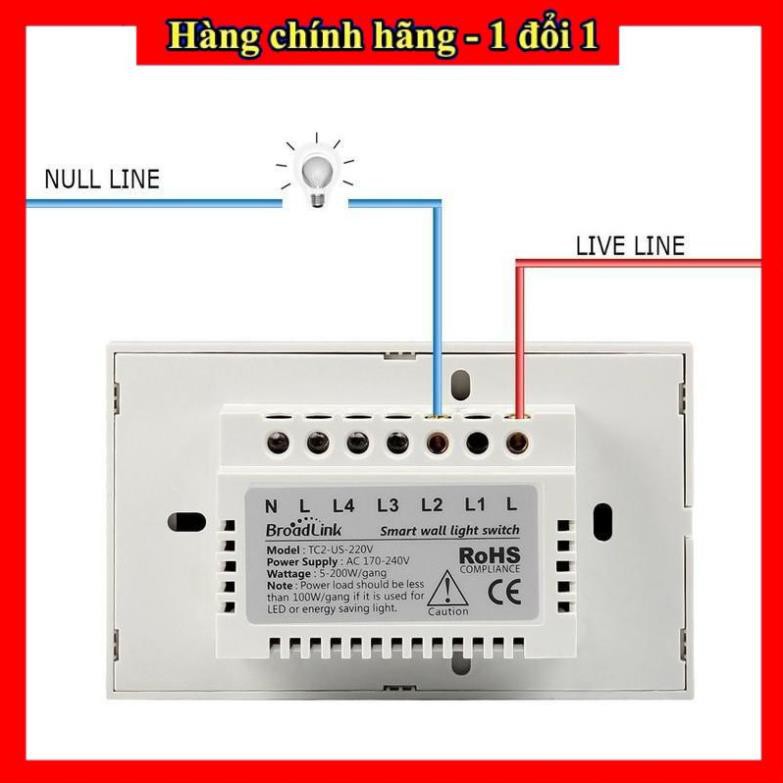 [Top sale] - Công tắc cảm ứng điều khiển từ xa Broadlink TC2 US mặt chữ nhật (3 Nút bấm)