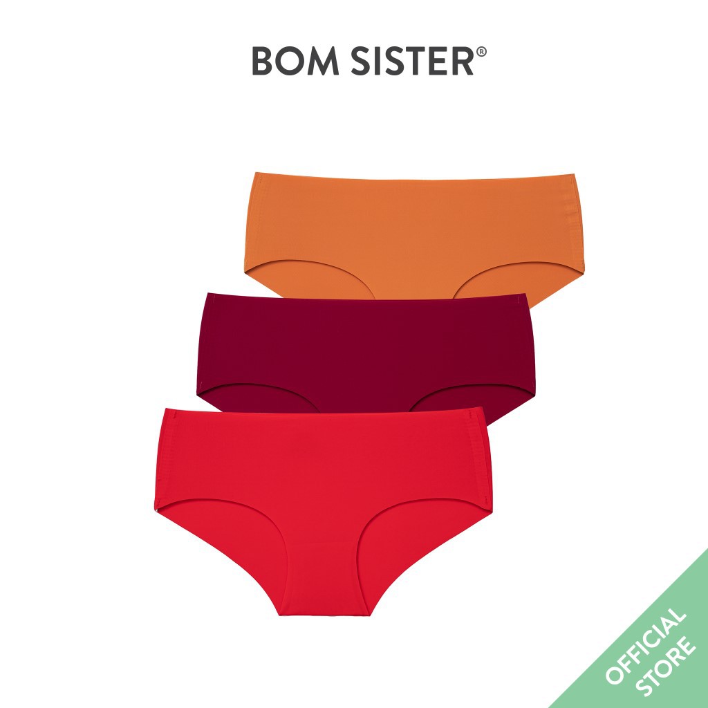[Mã FAMALLT5 giảm 15% đơn 150k] Combo 3 quần lót su đúc lưng vừa cắt viền màu trơn đáy ép BOM SISTER CBQ40272