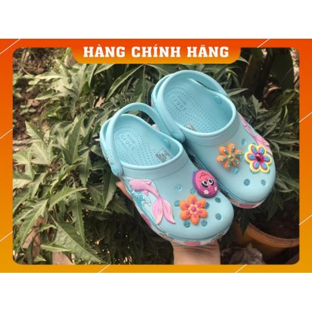 Free Ship Hang Cao Cap Tặng 6 charm- Sục trẻ em in hình 3D nàng tiên cá