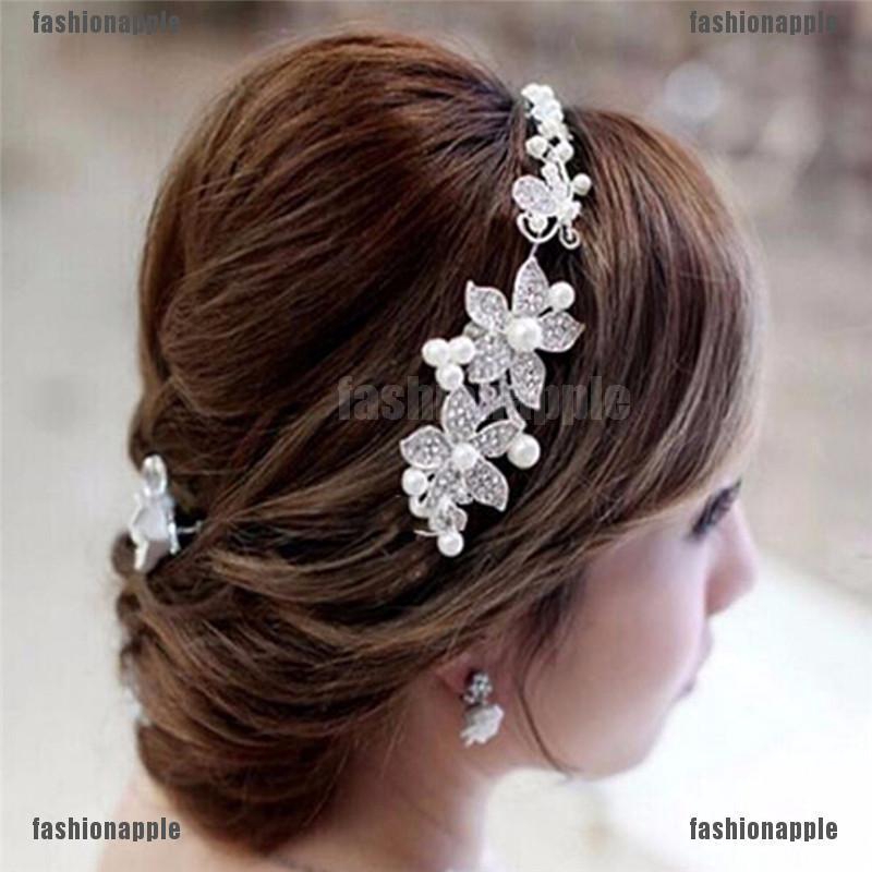 Kẹp Tóc Hình Bông Hoa Đính Đá Và Ngọc Trai Giả Thanh Lịch Dành Cho Nữ