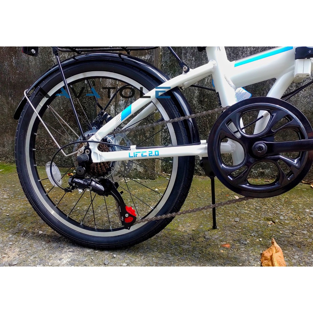 Xe đạp gấp 2023 TrinX Life 2.0, Khung sườn TrinX Alloy 20"X283mm, Trọng lượng 13kg, Bộ truyền động Shimano, màu trắng