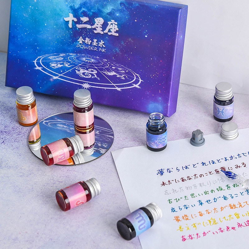 Bút pha lê cao cấp luyện viết chữ Hán, Nhật, Hàn- Bút pha lê nghệ thuật phát sáng - Tặng 12 mực