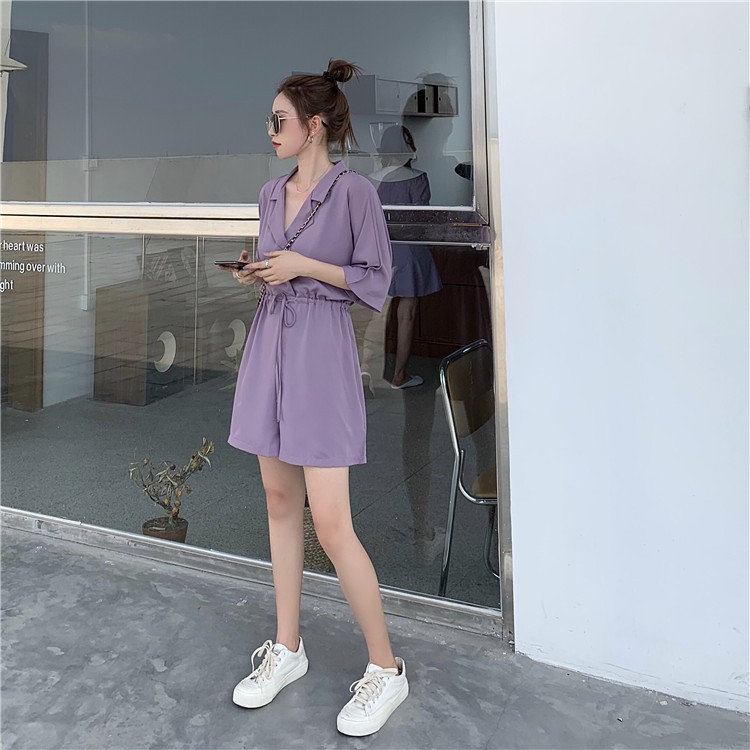 [Mã FAMAYWA2 giảm 10K đơn 50K] Jumsuit đũi quần short cực xinh sẵn 2 màu