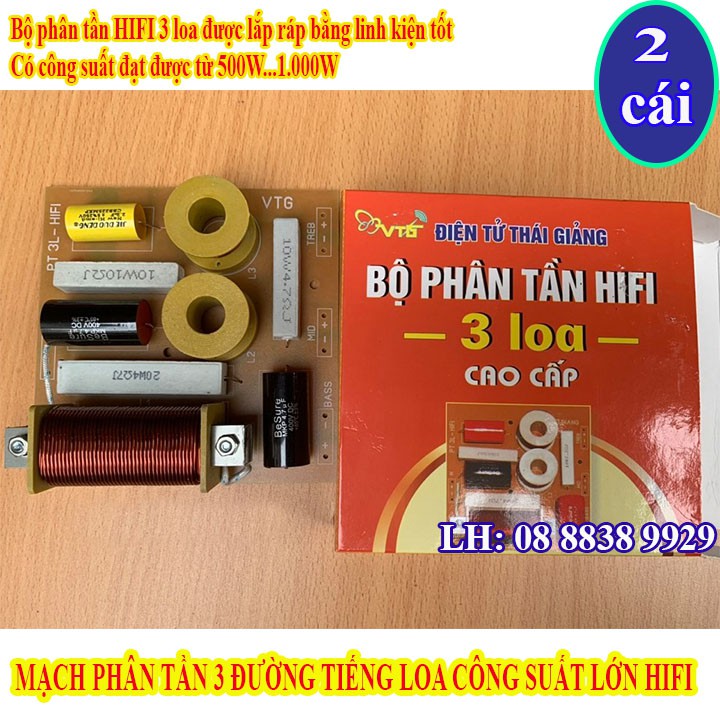 CẶP MẠCH PHÂN TẦN 3 ĐƯỜNG TIẾNG LOA CÔNG SUẤT LỚN HIFI - GIÁ 2 MẠCH