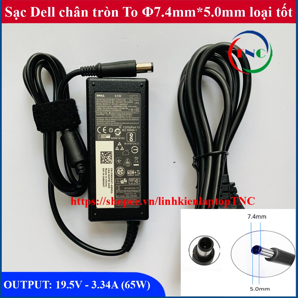 Sạc Dell tốt 19.5V – 3.34A – 65W chân kim to (Adapter Dell ZIN)