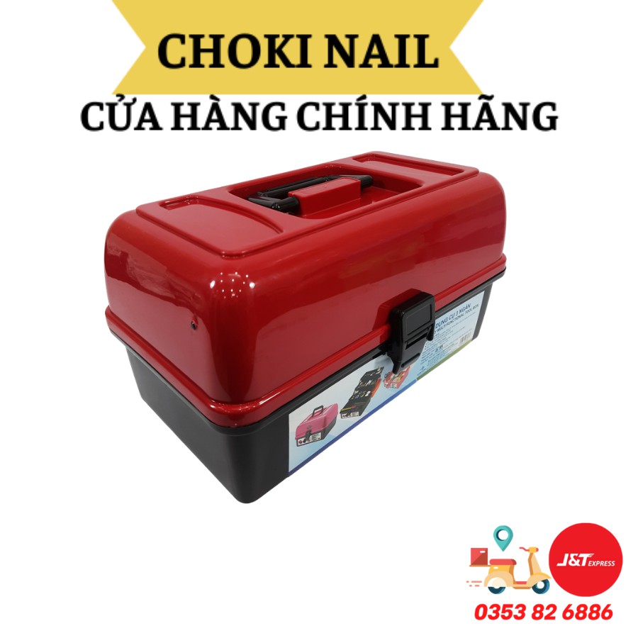 Cốp nhựa 3 tầng, Cốp nhựa đựng đồ nail 3 ngăn cao cấp dành cho thợ làm nail