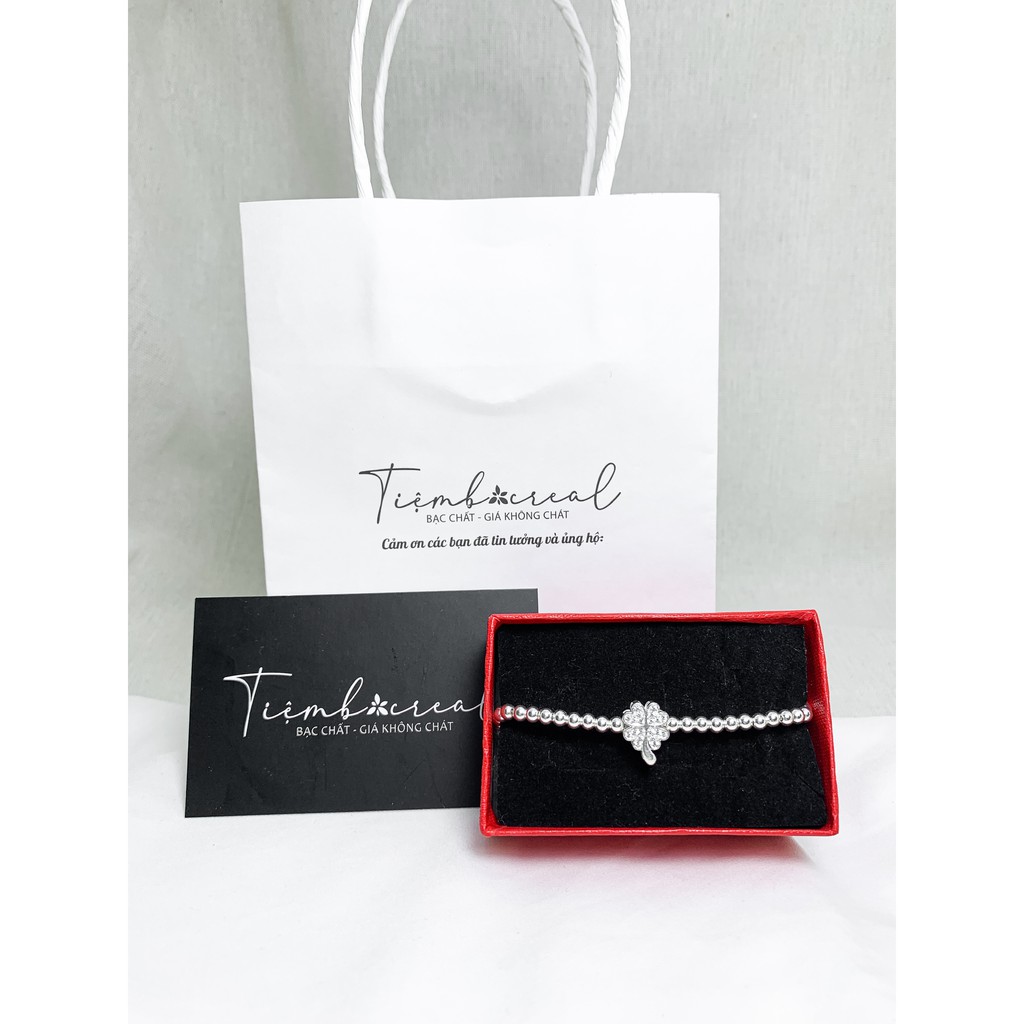 Lắc tay cỏ 4 lá bạc ta cao cấp, lắc tay cỏ 4 lá cầu may mắn bình an lộc tài | BigBuy360 - bigbuy360.vn