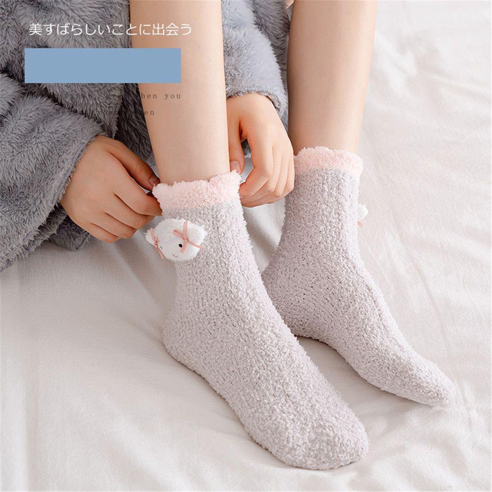 Vớ Ngủ Vải Nhung San Hô Dày Mềm Mại Thoải Mái