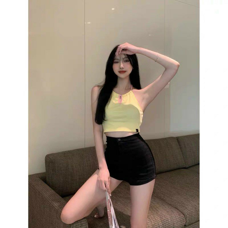 Áo cổ yếm len hở lưng phiên bản Hàn Quốc, áo yếm len thừng Rosie thắt nơ sau