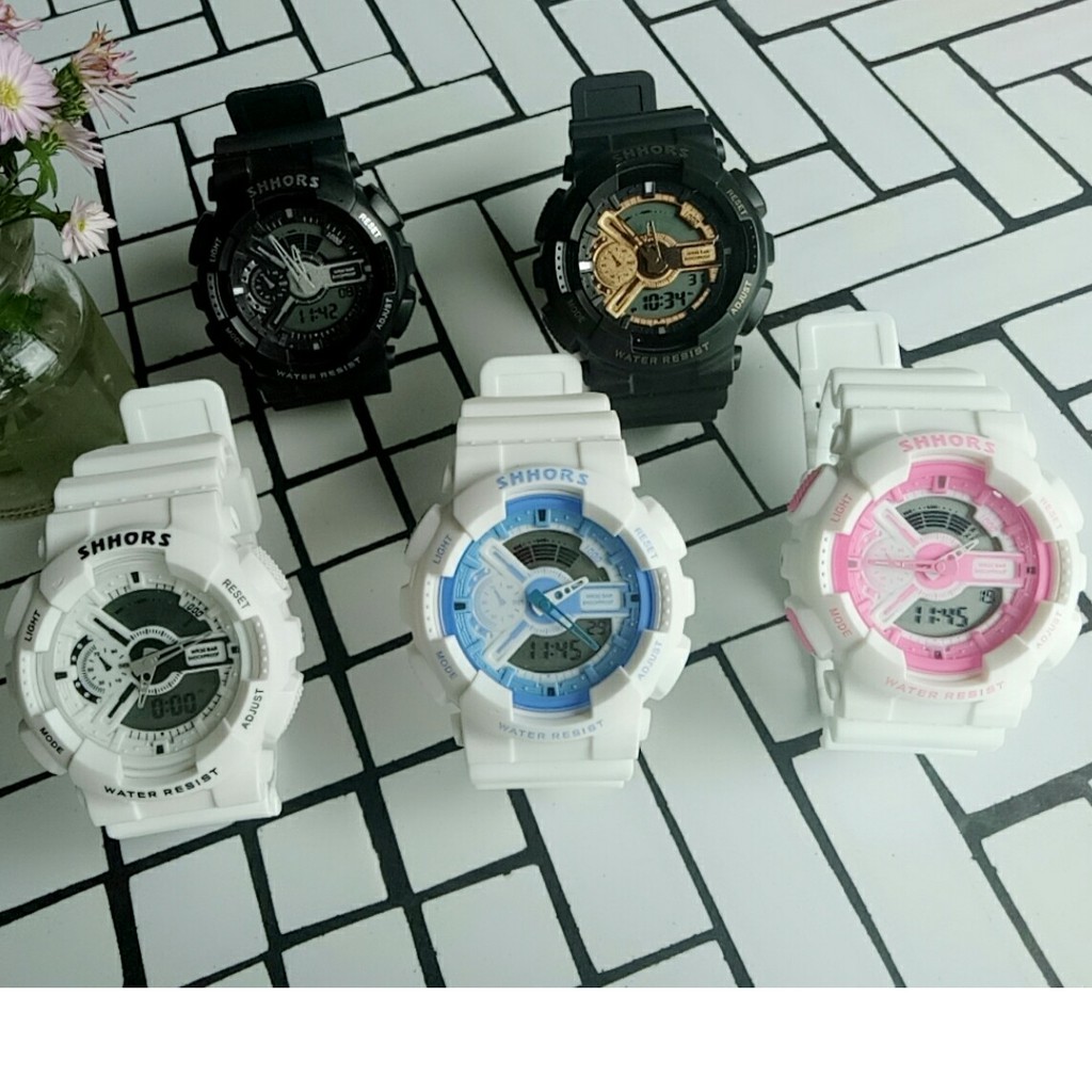 Đồng Hồ Nam Nữ Thể Thao Shhors Điện Tử Dây Cao Su SA011h 50gr