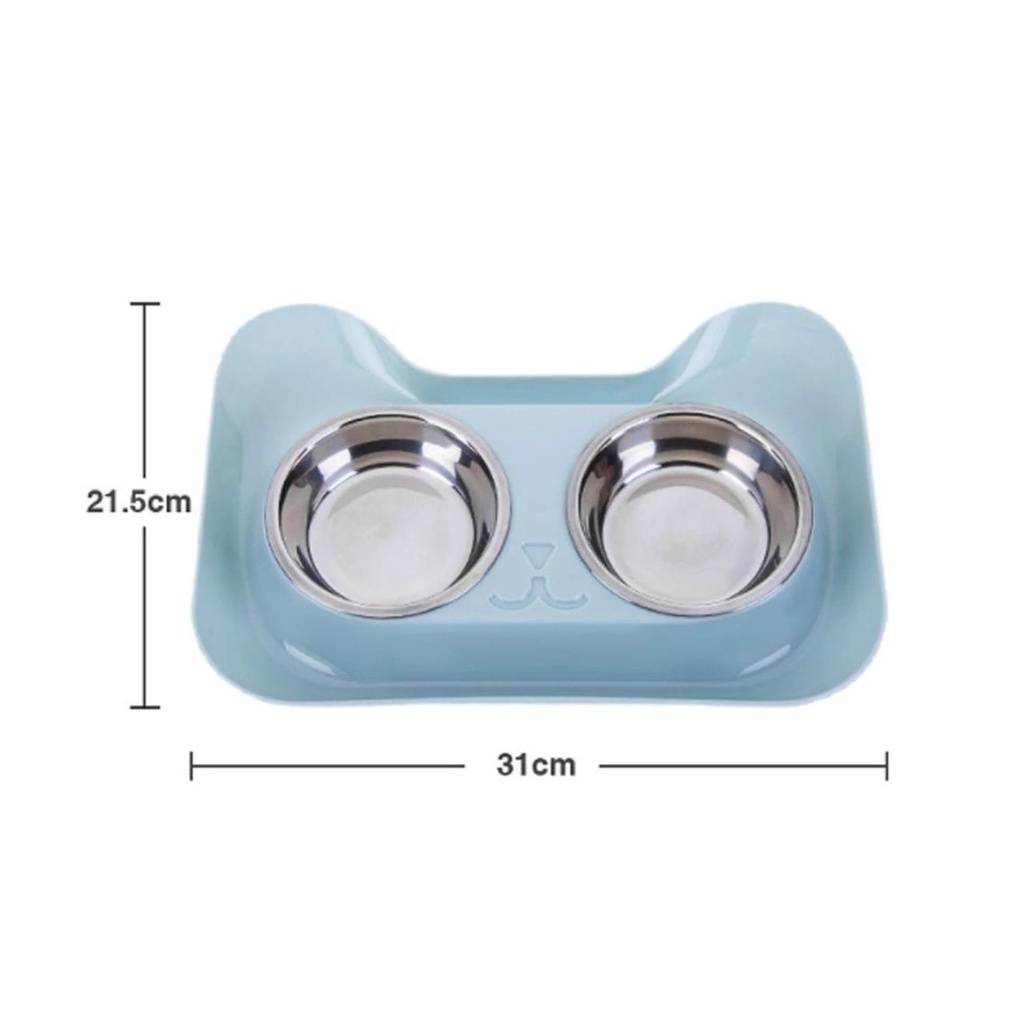 Bát ăn đôi chống kiến inox cho chó mèo loại cao cấp dày dặn - Thaivucattery