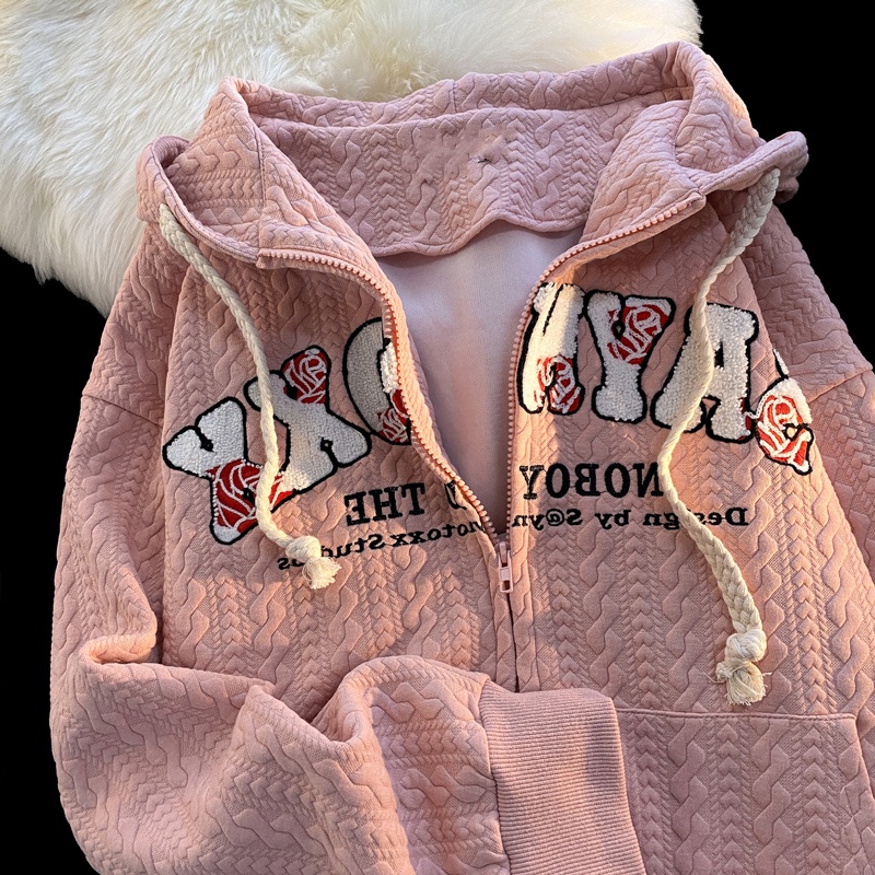 【ZHELIHANGFEI】Áo Hoodie Tay Dài Dáng Rộng Phong Cách Preppy
