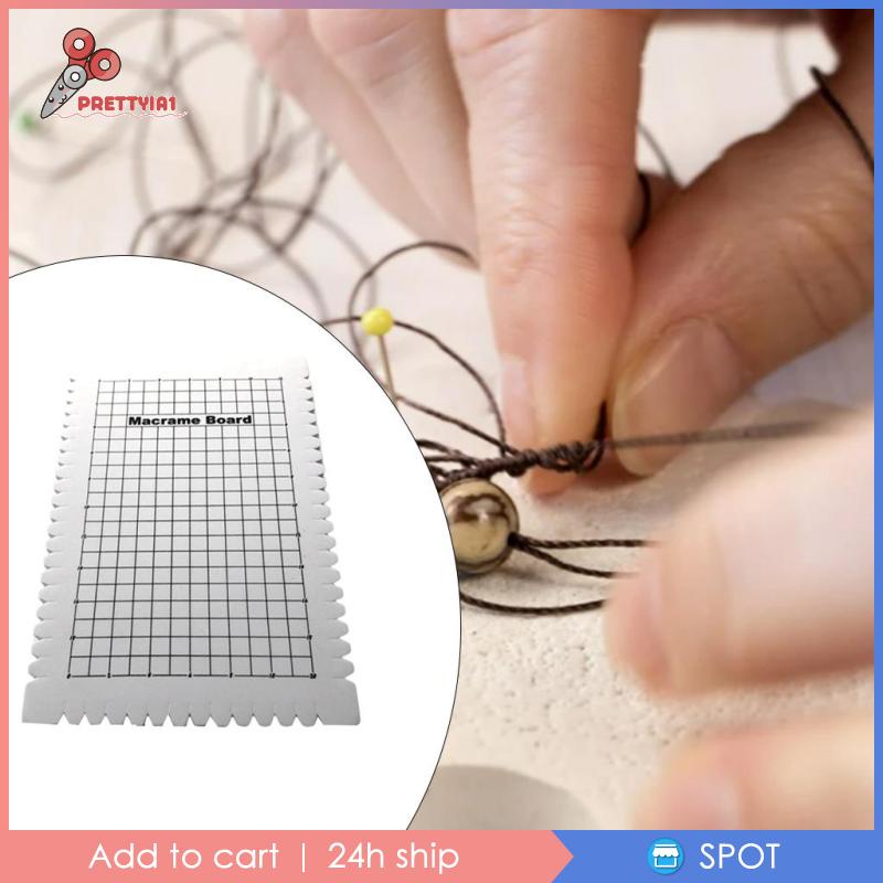 [Prettyia1] Tấm Bảng Gỗ Macrame Hình Chữ Nhật Thắt Nút Vòng Tay Bện