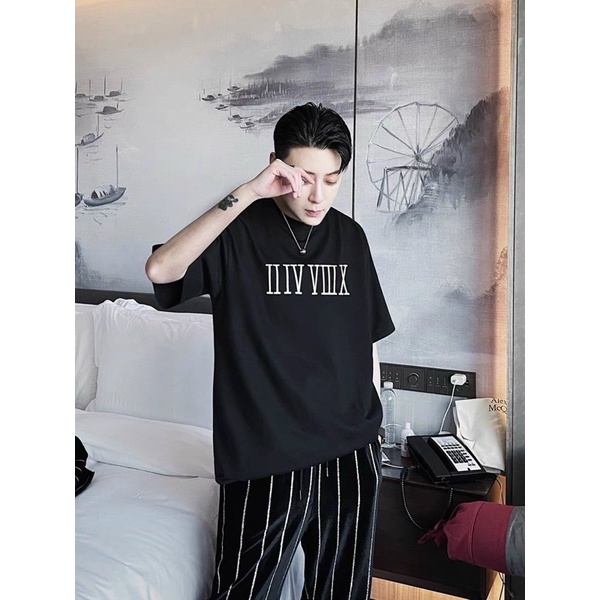 ÁO THUN TAY LỠ COTTON LA MÃ UNISEX NAM NỮ (kèm ảnh thật)