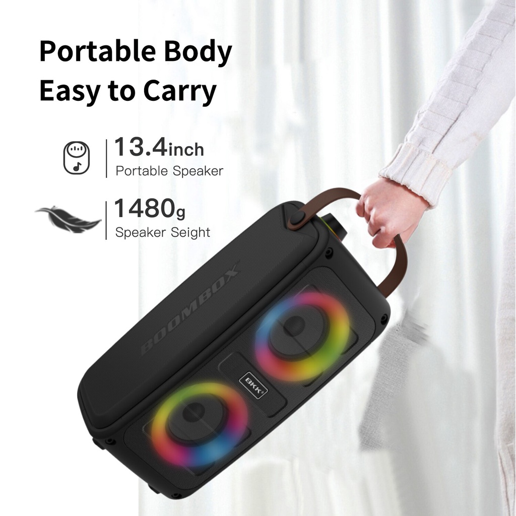 Loa Bluetooth Karaoke BKK87 Có Led Kèm Micro Có Dây