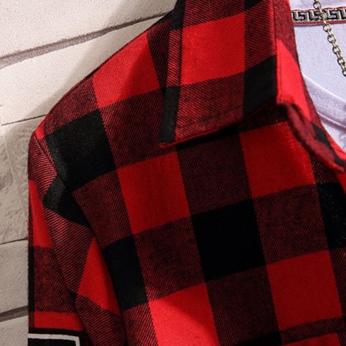 Áo khoác sơ mi caro nam phong cách Hàn 02 | BigBuy360 - bigbuy360.vn