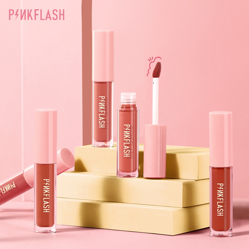 PINKFLASH Son Môi Dạng Lỏng 28 Màu Tùy Chọn Chống Dính Lâu Trôi Không Phai Và Không Khô Môi