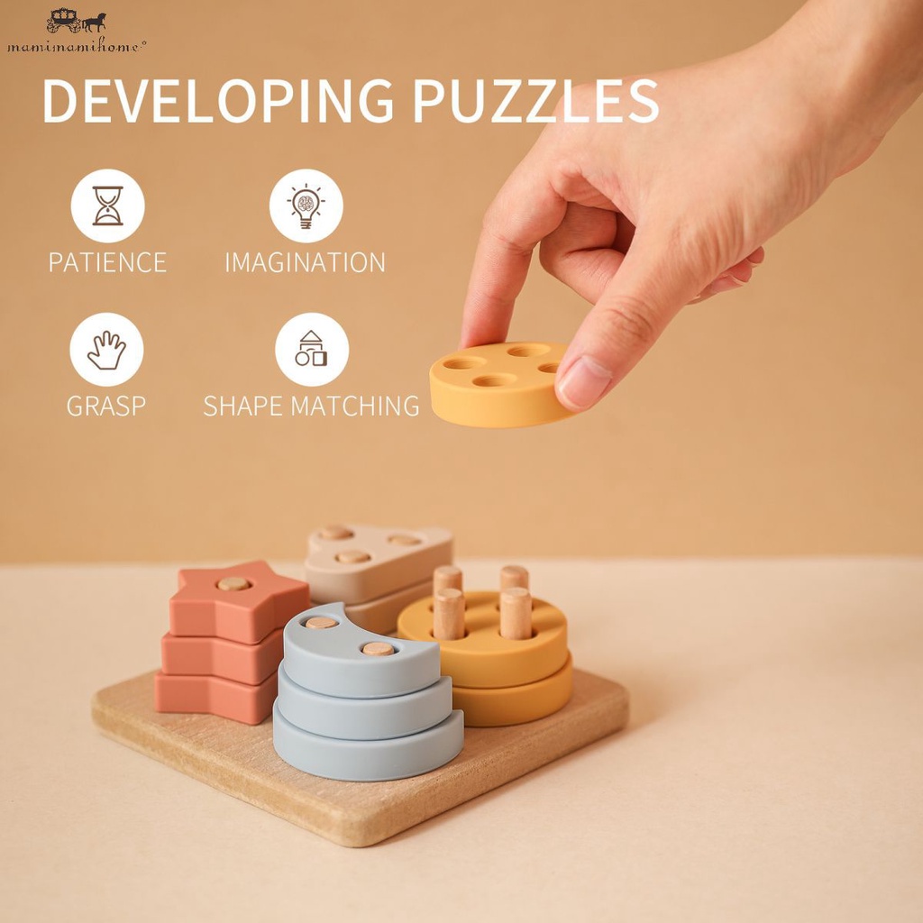 Bộ Dồ Chơi Giáo Dục Silicone MAMIMAMIHOME Món Quà Tương Tác Giáo Dục Sớm Dành Cho Trẻ Em 3D 1 CÁI