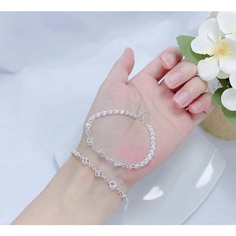 LẮC TAY PHỤNG MIX HỘP RUBIC BẠC TA CHO BẠN NỮ