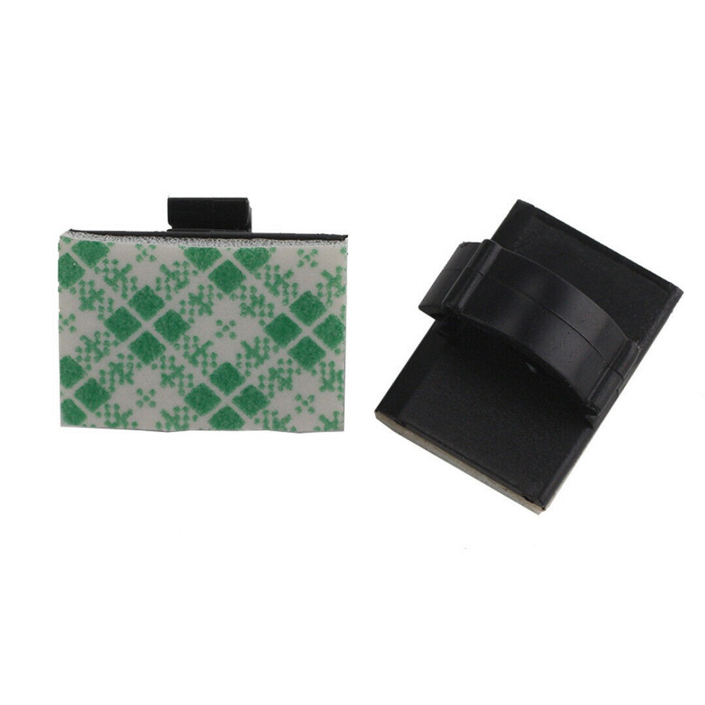 Set 30 cái kẹp tự dính hình chữ nhật màu đen giúp giữ dây điện dây cáp cho xe hơi DIY