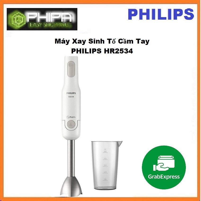 Máy Xay Cầm Tay Philips Promix HR2534 650W Thanh Kim Loại - Hàng Chính Hãng