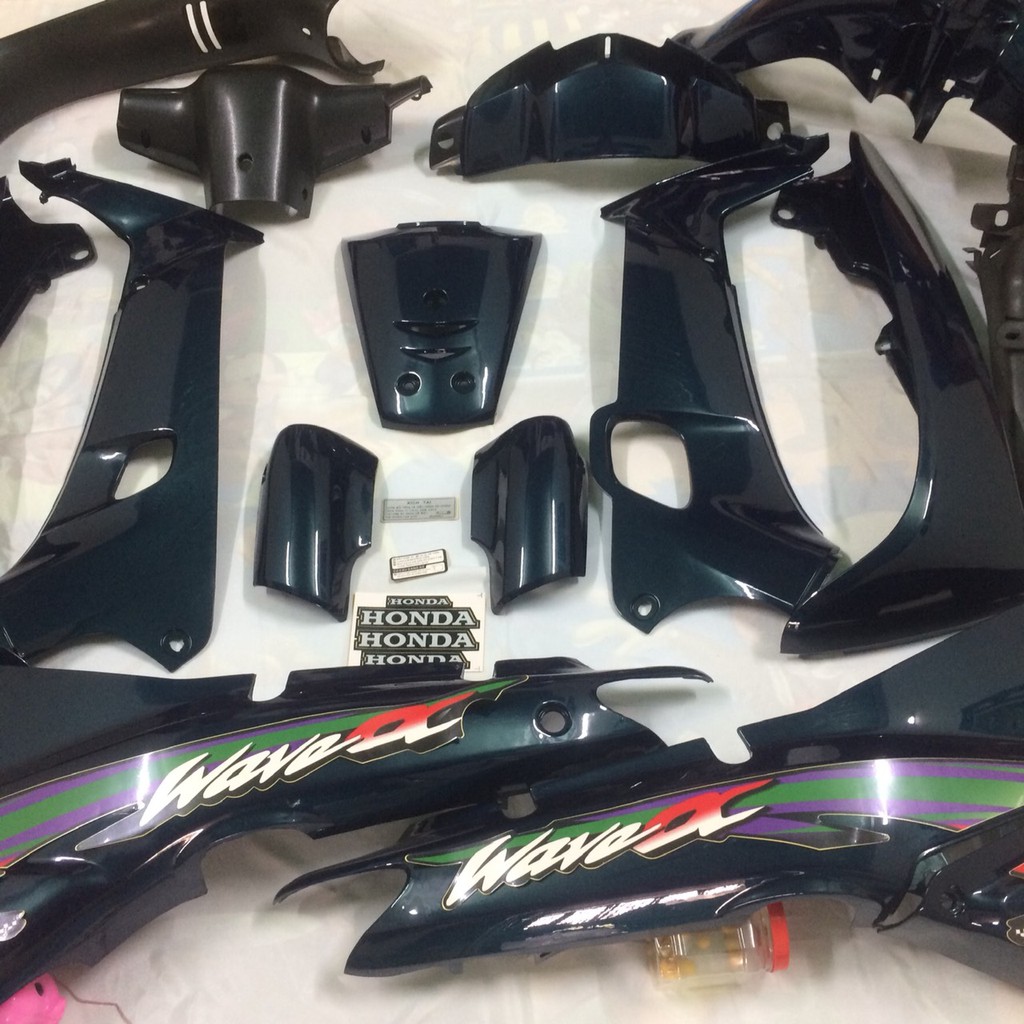 Dàn áo -bô nhựa xe Wave alpha ,Wave 110 dòng pha 2 bóng nhựa nguyên sinh loại 1 màu xanh nhớt