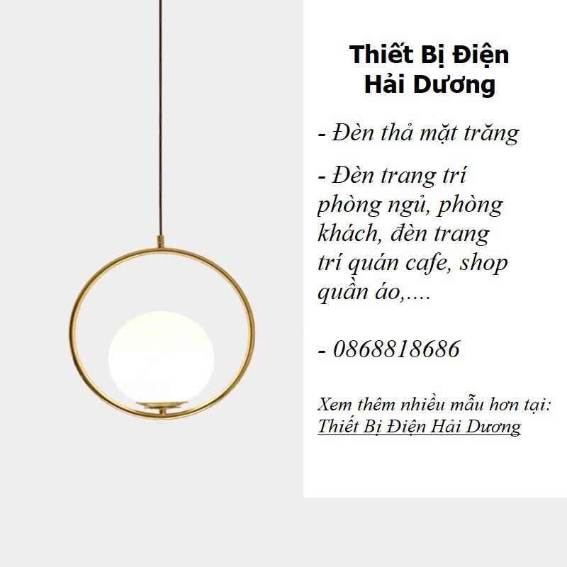 Đèn thả trần mặt trăng TN158 hiện đại - Chao thủy tinh cao cấp - Tô điểm không gian sống-Bảo hành 12 tháng-Bao Gồm Bóng