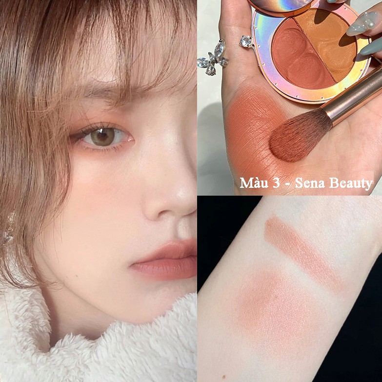 Phấn Má Nhũ Kiêm Phấn Bắt Sáng 2in1 GlamColour Vỏ Sò