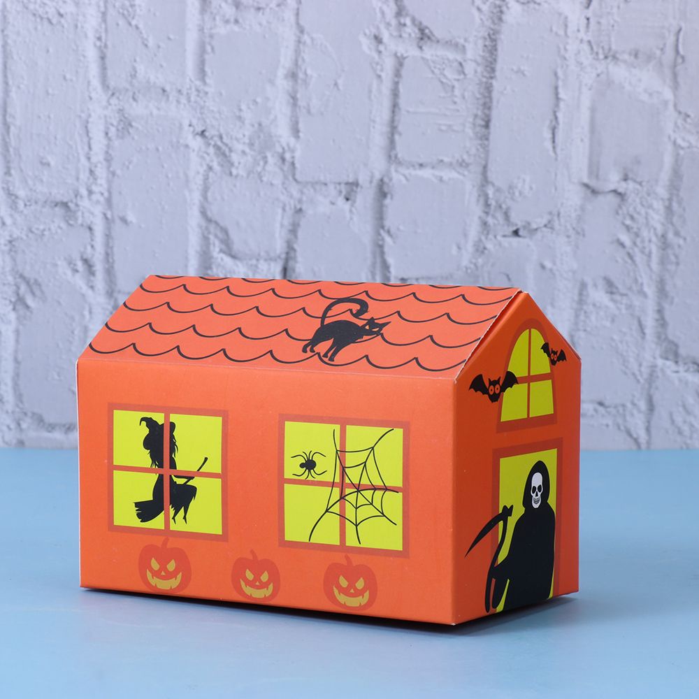 NEONY 1/5Pcs DIY Halloween Candy Box Home Decor Folding Cookie Package Halloween Party Decoration New Gift Box Party Supplies Snack Food Packing