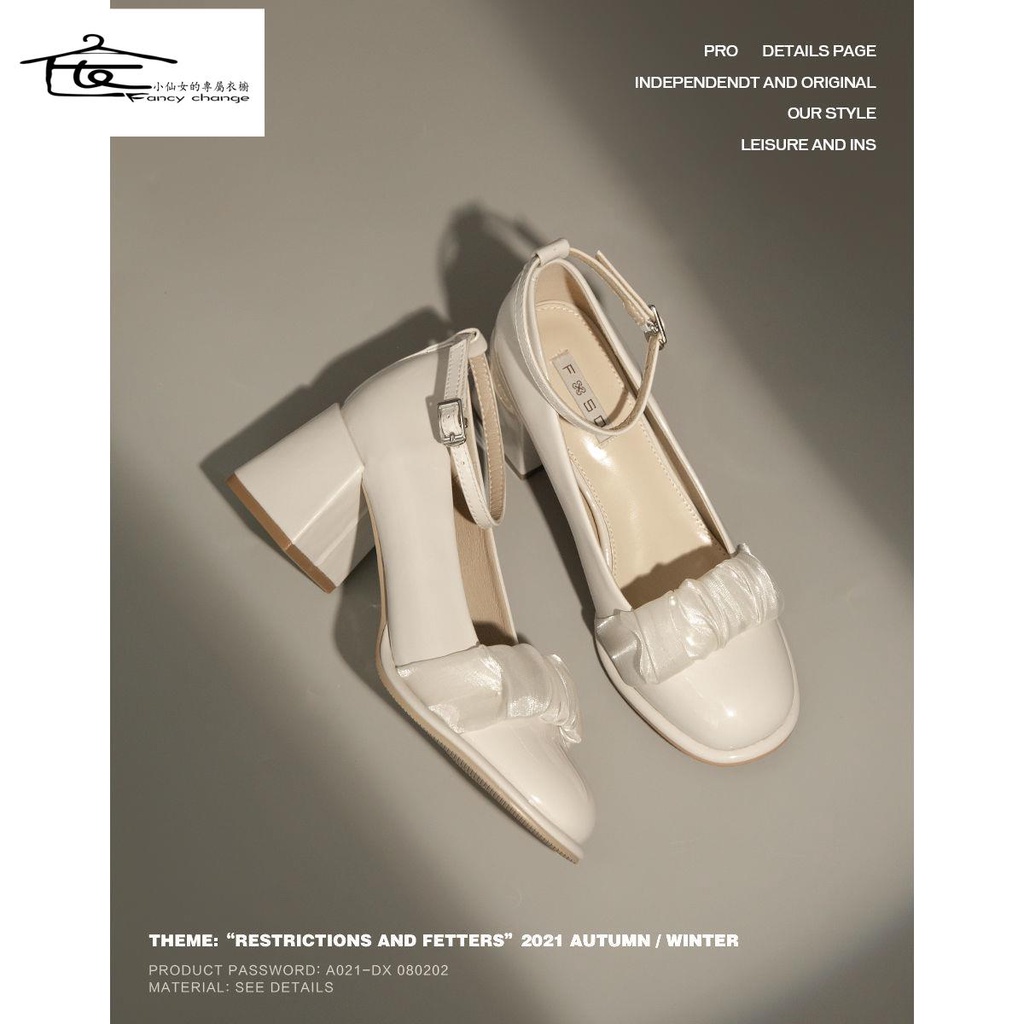 Giày Búp Bê Gót Dày Thời Trang Xuân Thu Hàng Mới 2022 Cho Nữ