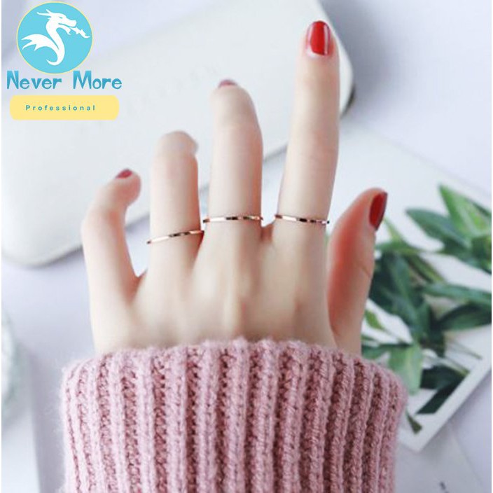 Nhẫn titan Car tier siêu nhí 1mm đẹp, bền màu, chuẩn thời trang - Tặng hộp đựng xinh xắn