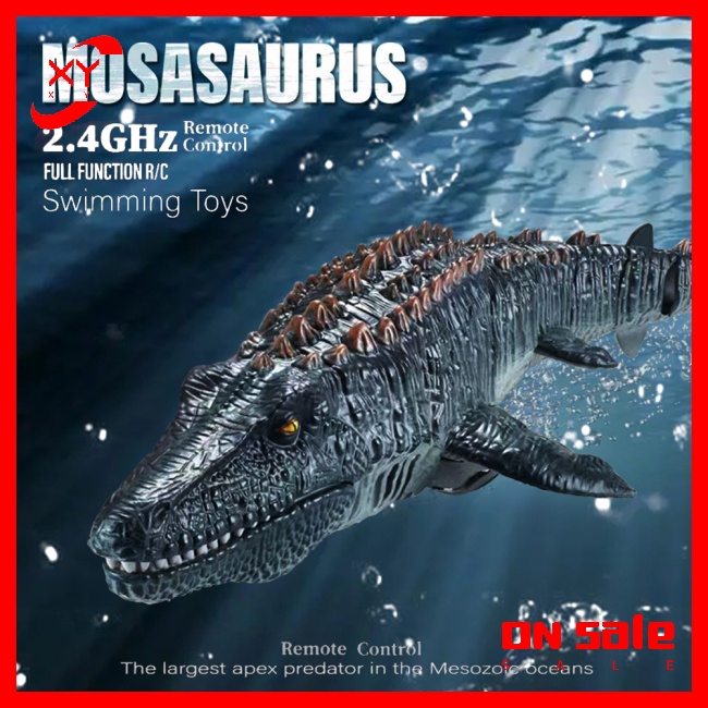 Đồ Chơi Tàu Ngầm Điều Khiển Từ Xa Khủng Long Mosasaurus Có Đèn Phun Nước Cho Trẻ Em