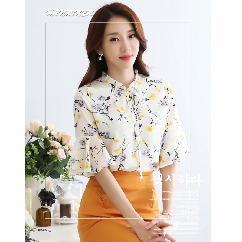 Áo Sơ Mi Chiffon Tay Dài Plus Size In Họa Tiết Hoa Thời Trang Xuân Hè 2022 Cho Nữ