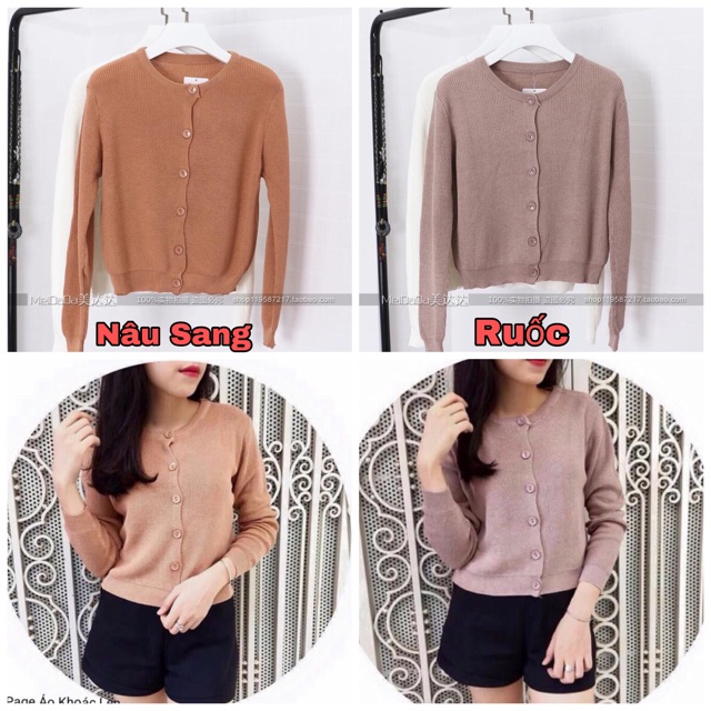 Áo khoác len cardigan mỏng - có hình thật