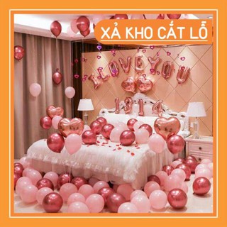 Set bóng bay trang trí phòng cưới MS09[ CHUẨN ẢNH - TẶNG KÈM BƠM TAY VÀ BĂNG KEO ]