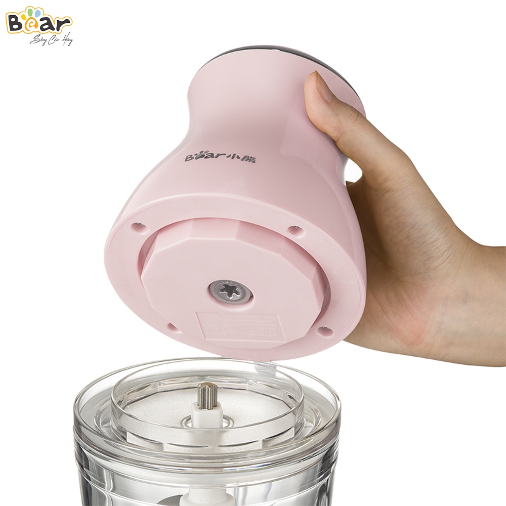 [Bear Chính Hãng]Máy xay thực phẩm Bear SML QSJ-B02U2 màu hồng công suất 220w, dung tích 60ml, bằng nhựa ABS + cối thủy