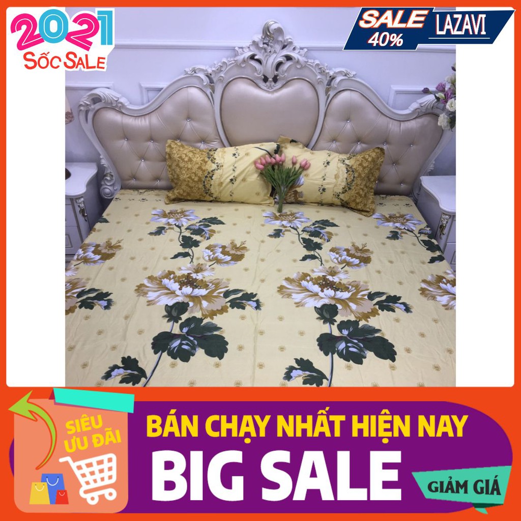 BỘ 1 GA 1 VỎ GỐI  POLY 1M2 HOA CÚC VÀNG