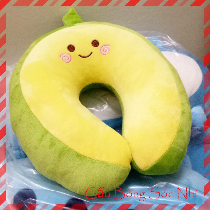 Gối Chữ U Gối Kê Cổ Quả Bơ  FREESHIP  Gấu Bông Sóc Nhí - Gối kê cổ chữ u xinh xắn