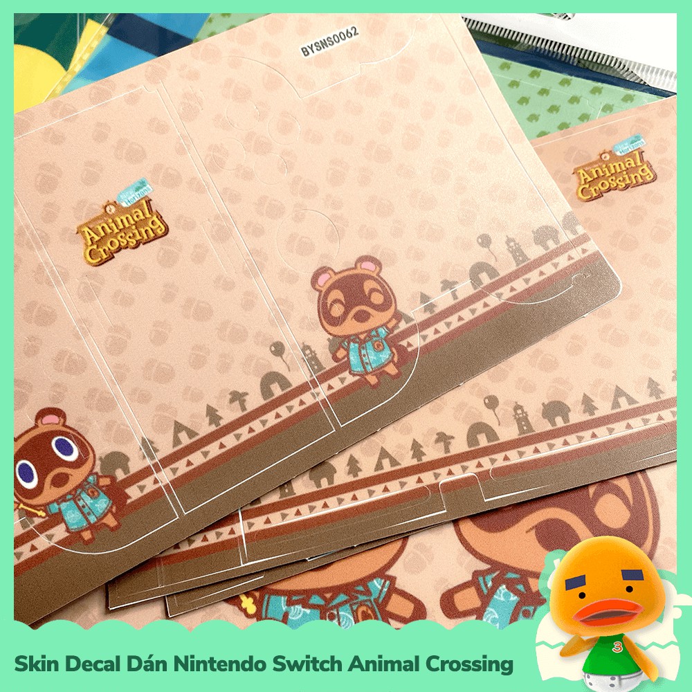 [Sẵn VN - NowShip] Set Skin Decal Dán Máy Game Nintendo Switch Chủ Đề Village Animal Crossing Horizons