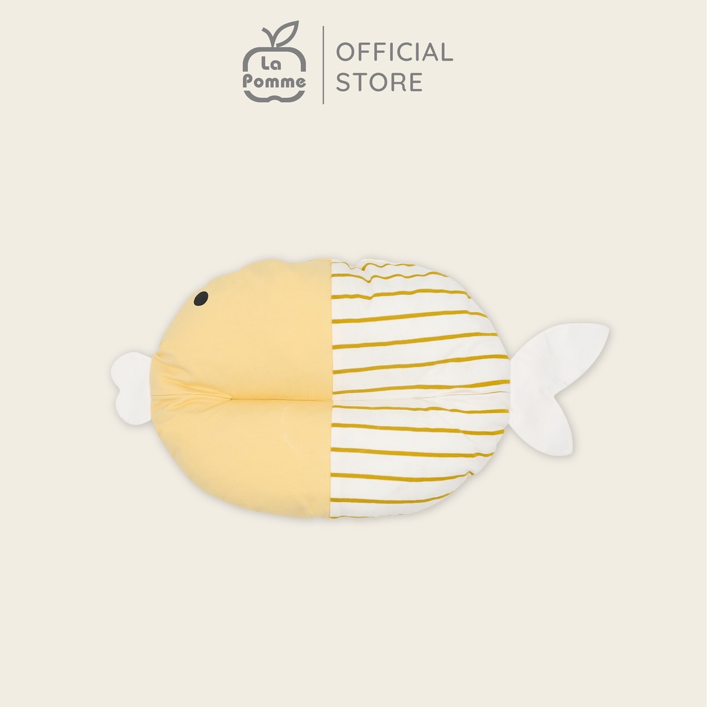 (DUY NHẤT 3/3 - MUA 3 GIẢM 5%, MUA 5 GIẢM 10%) Gối sơ sinh nhân đôi vỏ gối La Pomme Baby Fish