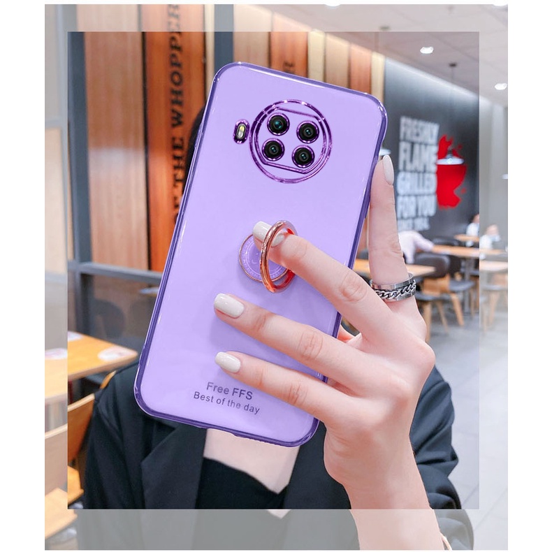 Ốp điện thoại phối kim tuyến có giá đỡ vòng nhẫn từ tính cho Xiaomi Redmi Note 9 5G / Redmi Note 9 Pro 5G