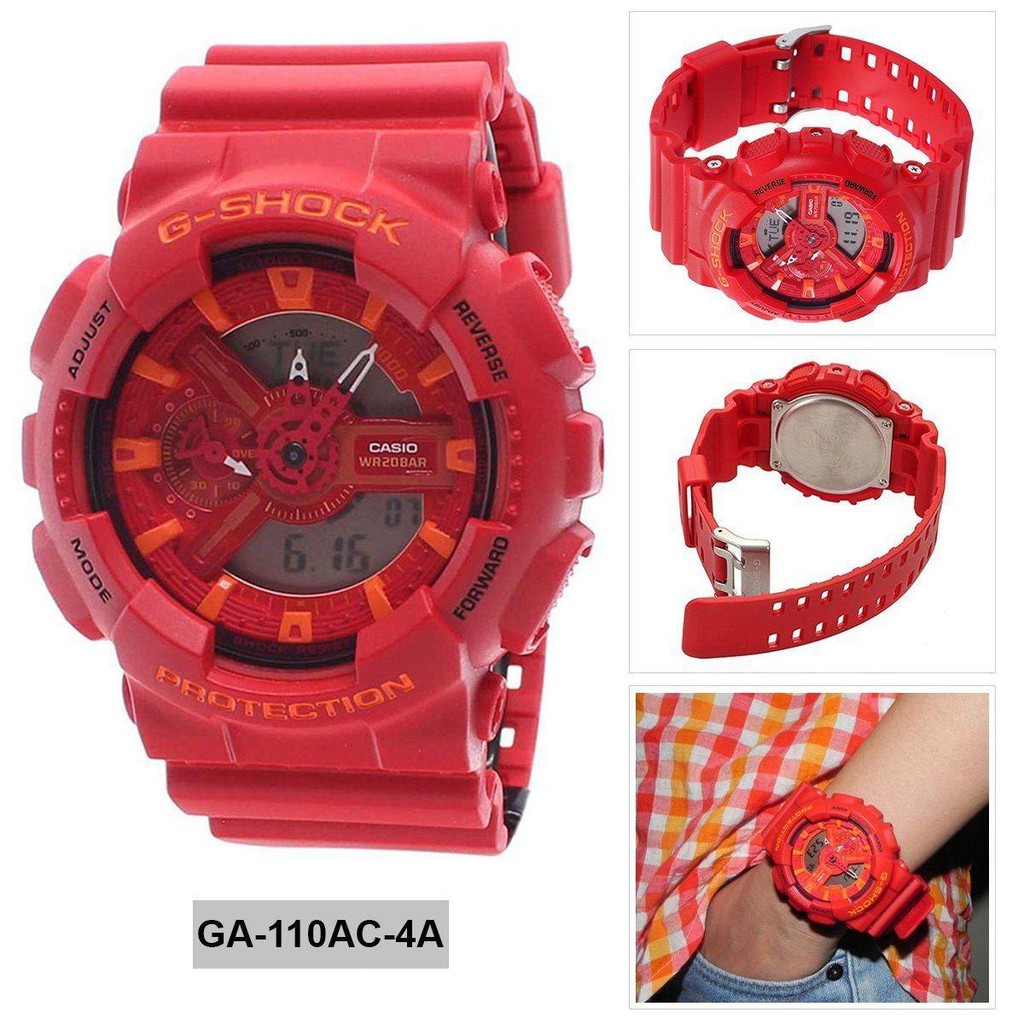Đồng hồ nam dây nhựa G-SHOCK chính hãng Casio Anh Khuê GA-110AC-4ADR