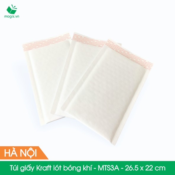 MTS3A - 26,5 x 22 cm - 20 Túi giấy Kraft bọc xốp hơi thay hộp carton