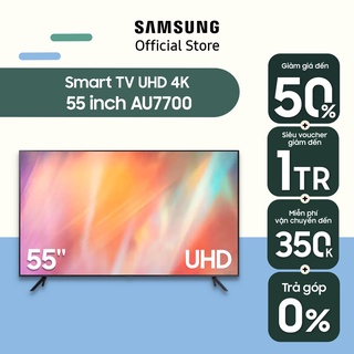 [Mã ELRE1TR5 giảm 8% đơn 5TR] Smart Tivi Samsung Crystal UHD 4K 55 inch UA55AU7700KXXV - Miễn phí lắp đặt