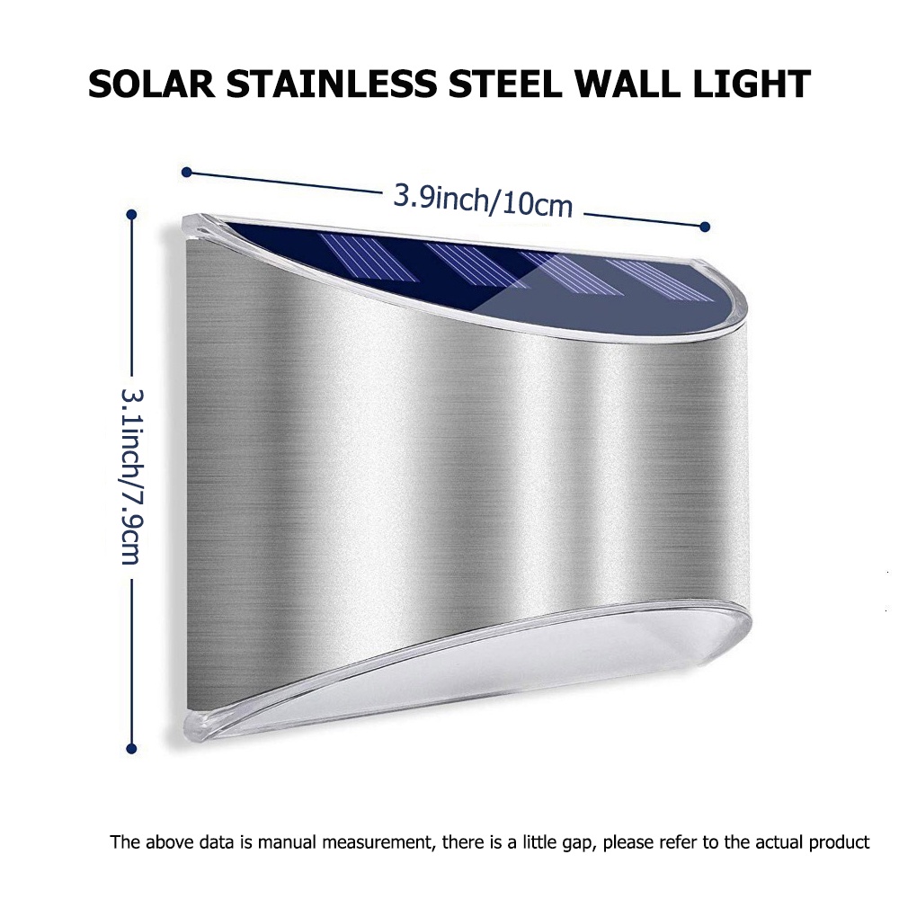 Đèn Led Gắn Tường Sử Dụng Năng Lượng Mặt Trời Bằng Thép Không Gỉ Chống Thấm Nước