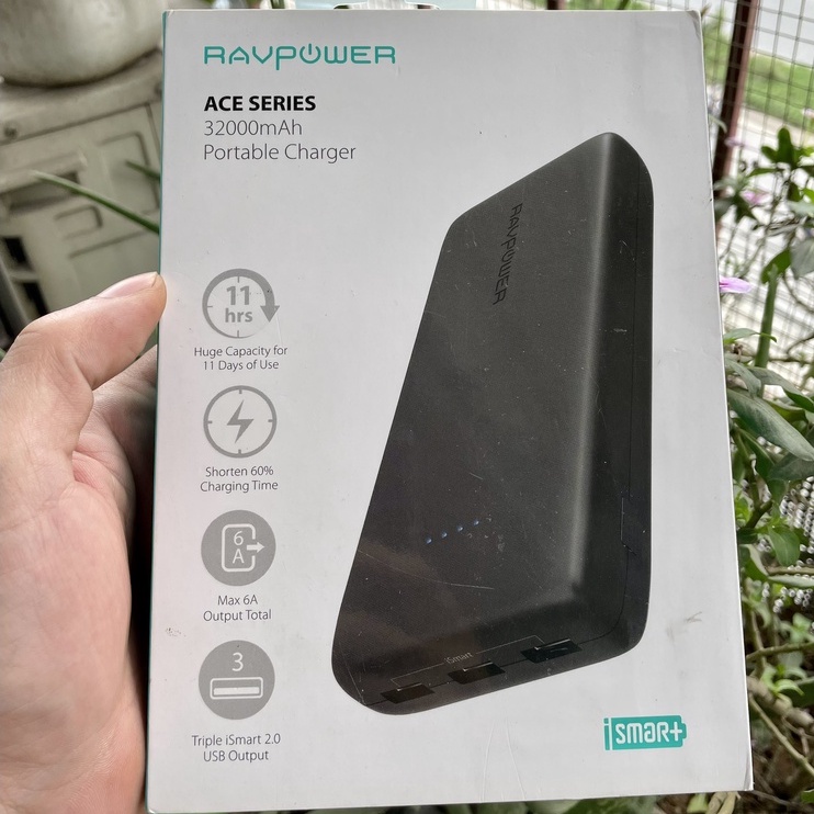 Pin Sạc Dự Phòng RAVPower RP-PB064 Dung Lượng 32.000mAh - 3 Cổng Sạc Nhanh ismart+ - Hàng Chính Hãng VN - Bảo Hành 1 Năm