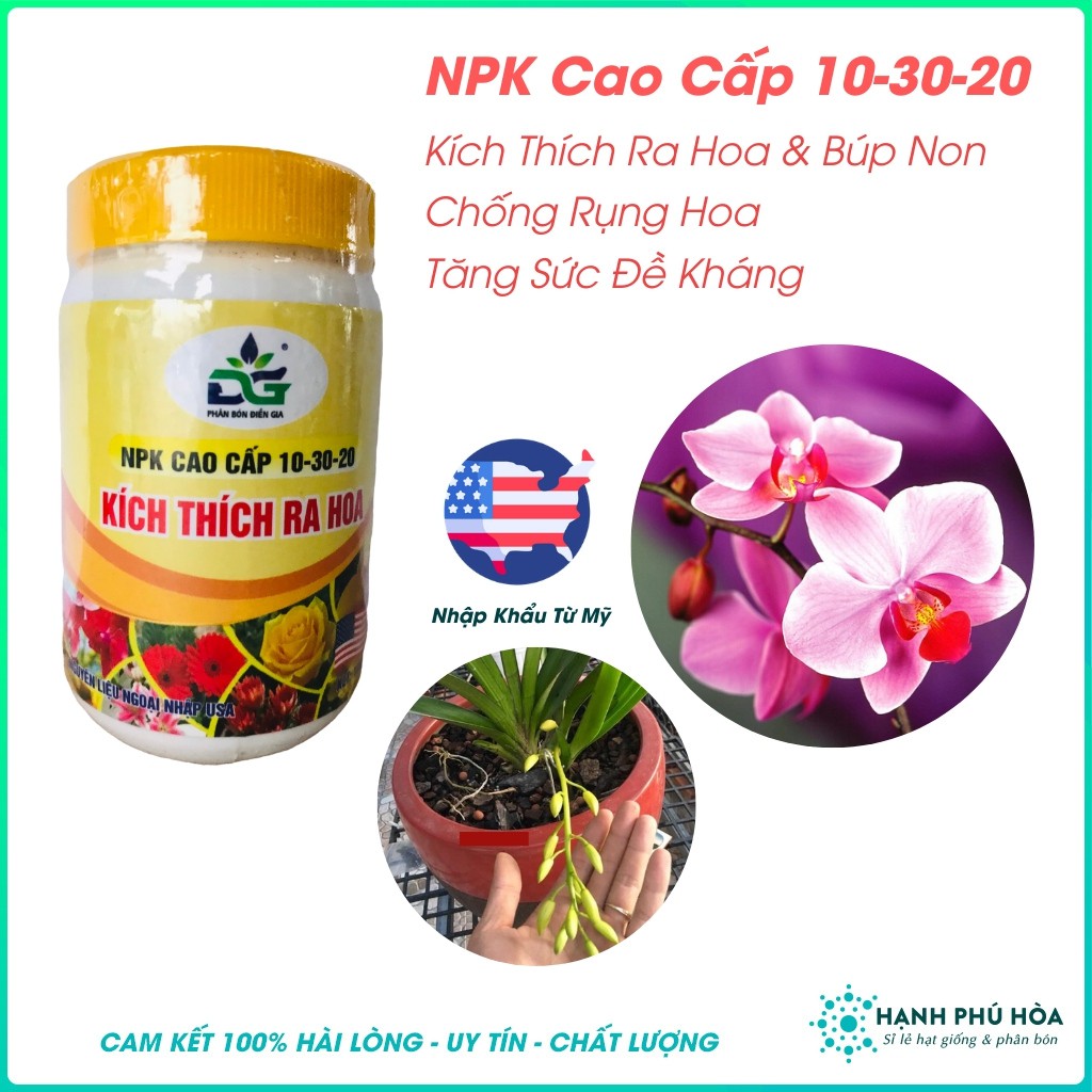 Phân Bón Lá Cao Cấp NPK Điền Gia 10 30 20 Cho Lan Hoa Kiểng (Mỹ) 100g- Dưỡng Cây, Phục Hồi Rễ, Ra Chồi, Thân Dày Xanh